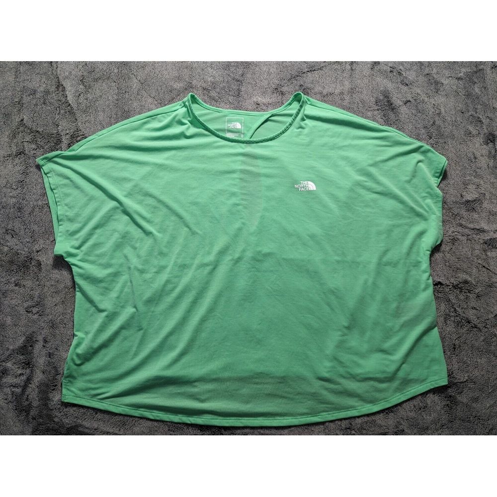 The North Face Athletic Short Sleeve Shirt Women's Plus Size 2X Green